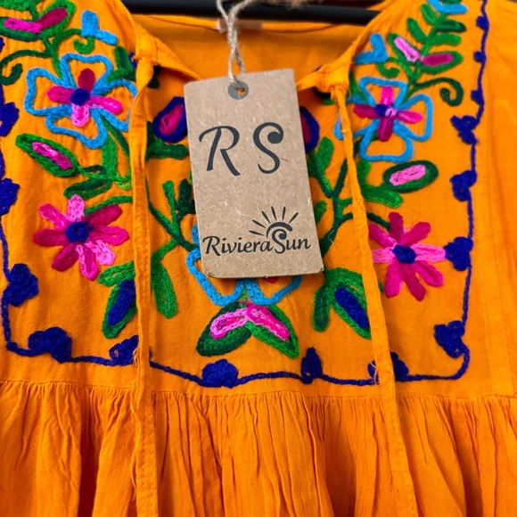 Cold Shoulder Floral Embroidered dress/tunic top - Picture 5 of 6